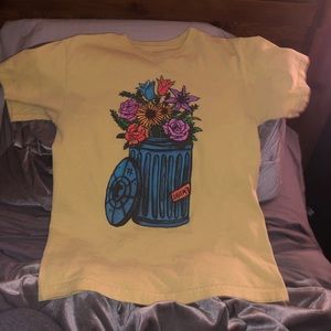 Garbage can of flowers shirt